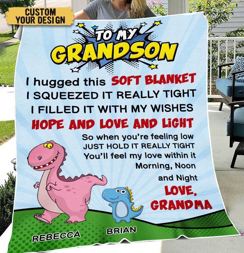 To My Grandson/ To My Granddaughter Dinosaur - Personalized Blanket - Meaningful Gift For Christmas, For Birthday - Giftago