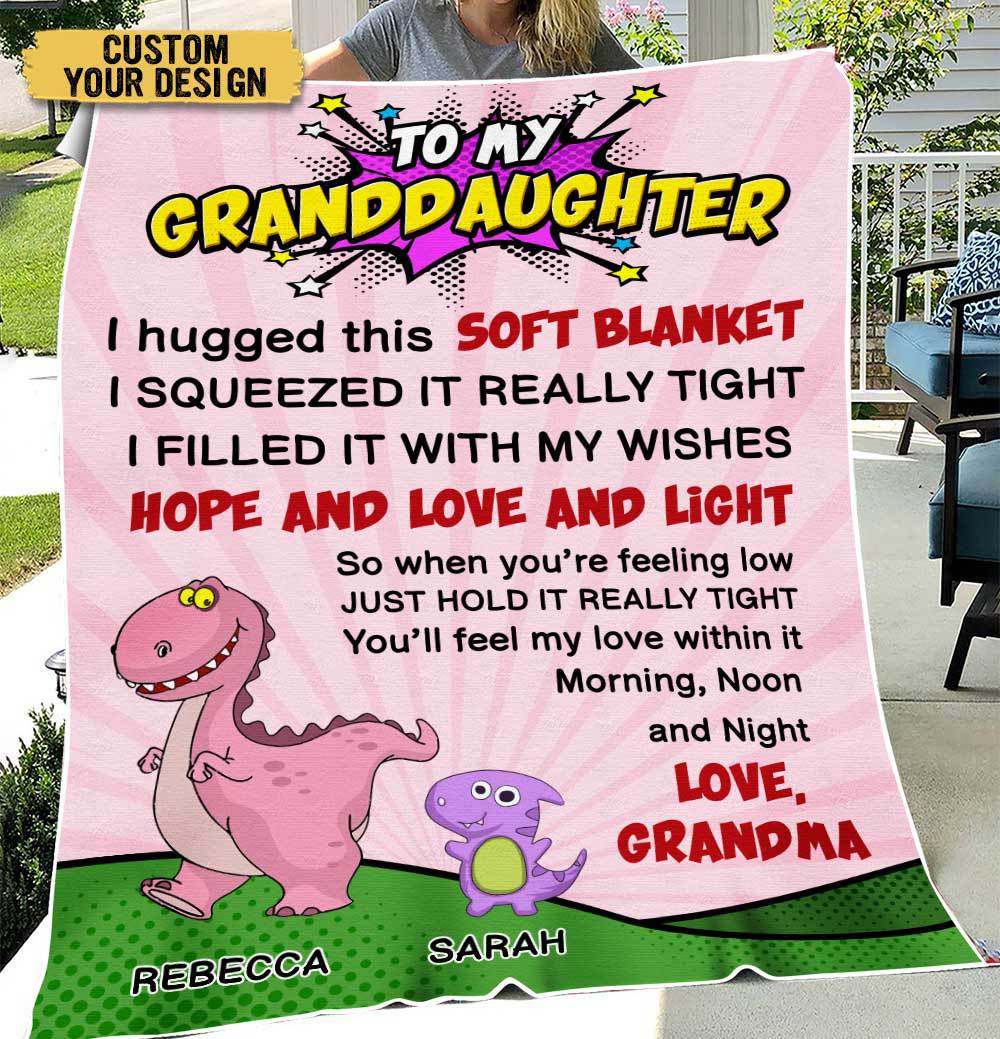 To My Grandson/ To My Granddaughter Dinosaur - Personalized Blanket - Meaningful Gift For Christmas, For Birthday - Giftago
