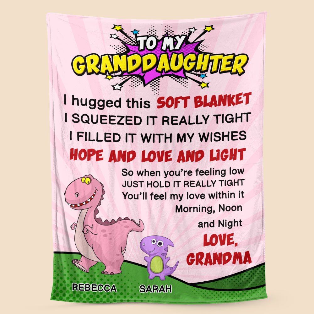 To My Grandson/ To My Granddaughter Dinosaur - Personalized Blanket - Meaningful Gift For Christmas, For Birthday - Giftago