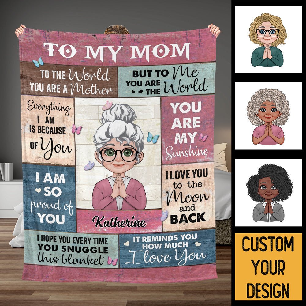To My Mom (For Old Mom) - Personalized Blanket - Best Gift For Mother, For Grandma - Giftago