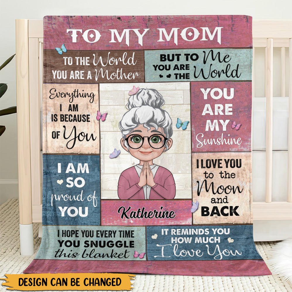 To My Mom (For Old Mom) - Personalized Blanket - Best Gift For Mother, For Grandma - Giftago