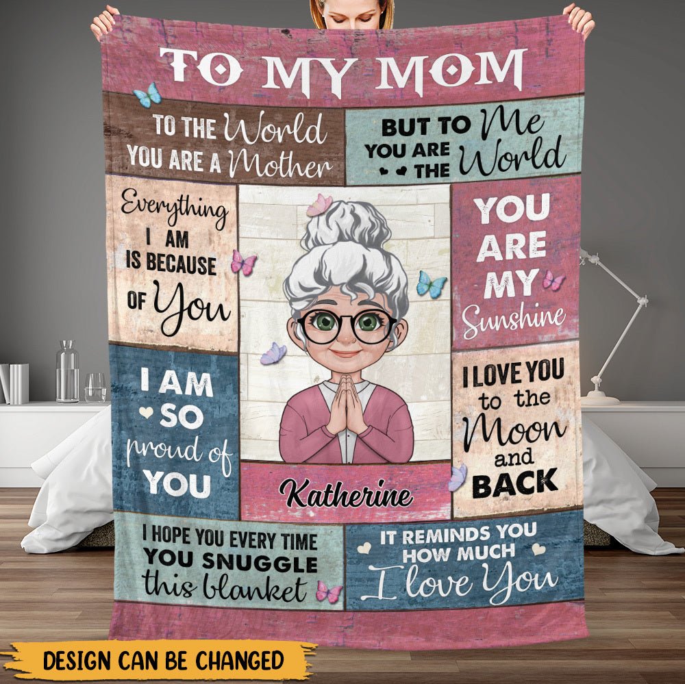 To My Mom (For Old Mom) - Personalized Blanket - Best Gift For Mother, For Grandma - Giftago