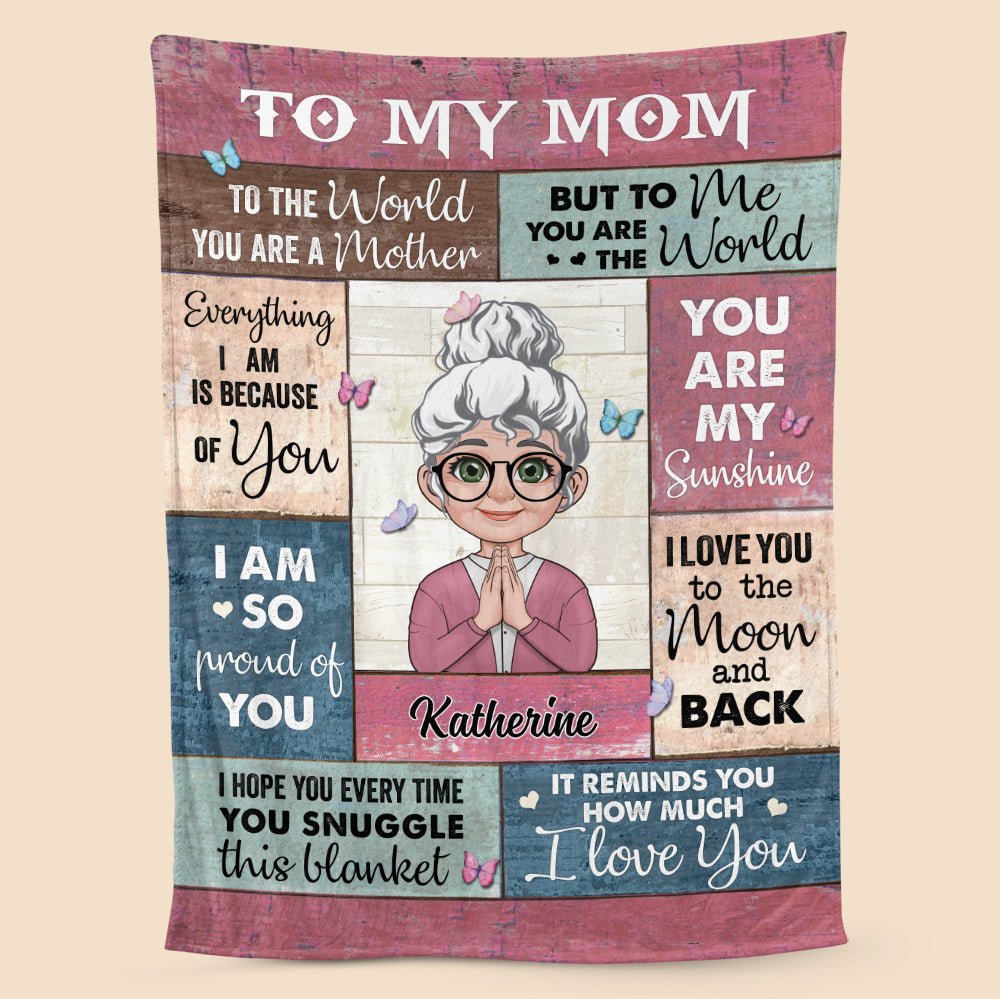 To My Mom (For Old Mom) - Personalized Blanket - Best Gift For Mother, For Grandma - Giftago