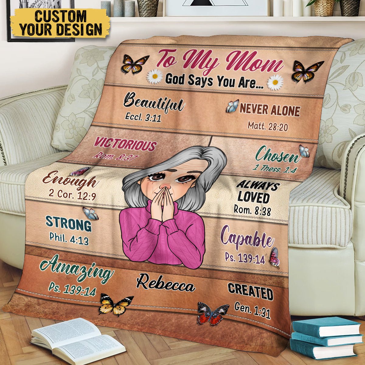 To My Mom - God Says You Are - Personalized Blanket - Best Gift For Mother, Grandma - Giftago