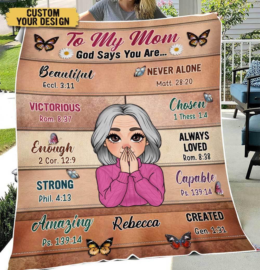 To My Mom - God Says You Are - Personalized Blanket - Best Gift For Mother, Grandma - Giftago
