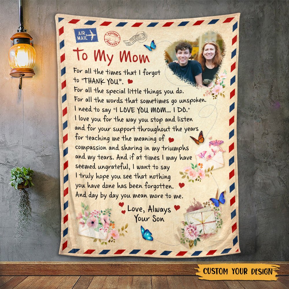 To My Mom Photo - Personalized Blanket - Best Gift For Mother - Giftago