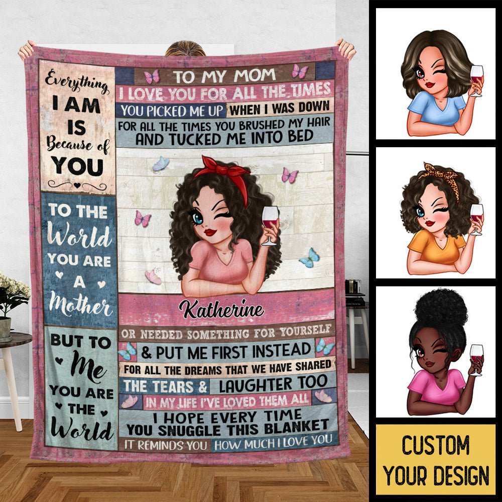 To My Mom Pink - Personalized Blanket - Best Gift For Mother, For Grandma - Giftago