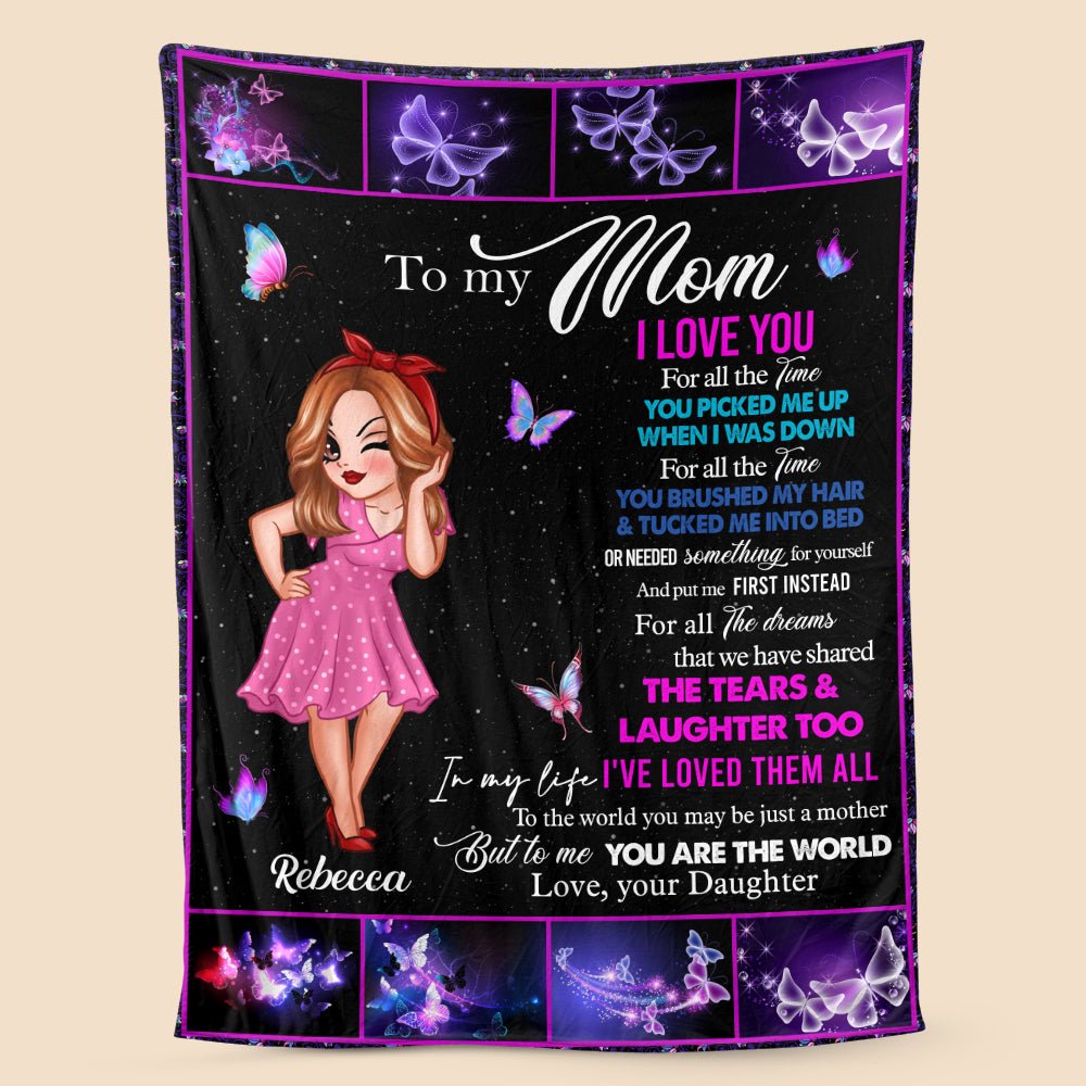 To My Mom Purple - Personalized Blanket - Best Gift For Mother, For Grandma - Giftago