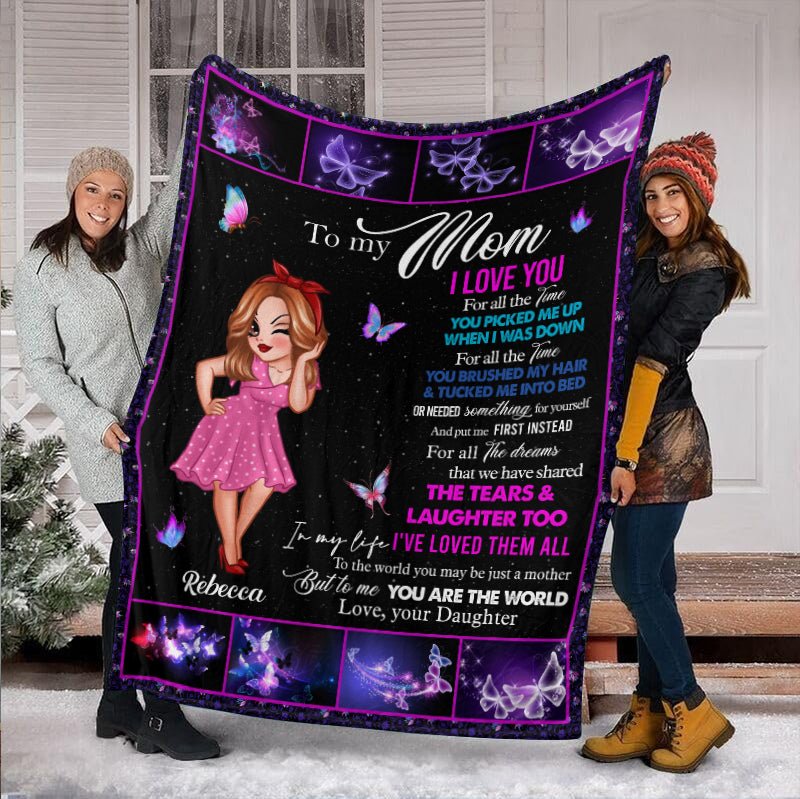 To My Mom Purple - Personalized Blanket - Best Gift For Mother, For Grandma - Giftago