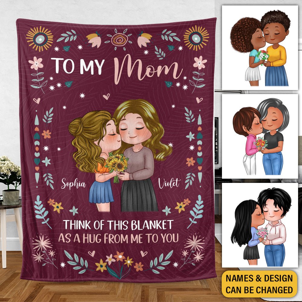 To My Mom Think Of This Blanket - Personalized Blanket - Best Gift For Mom, For Birthday - Giftago