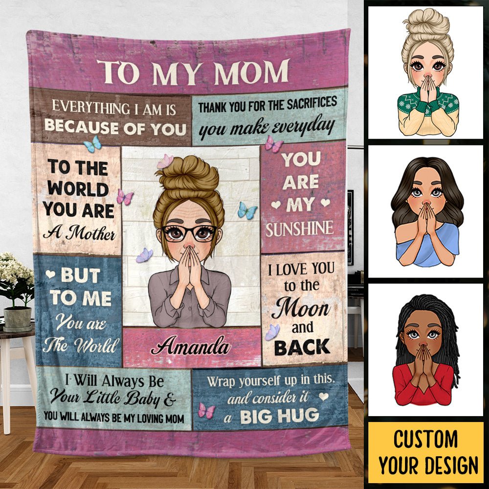 To My Mom You Are My Sunshine - Personalized Blanket - Best Gift For Mother, Grandma - Giftago