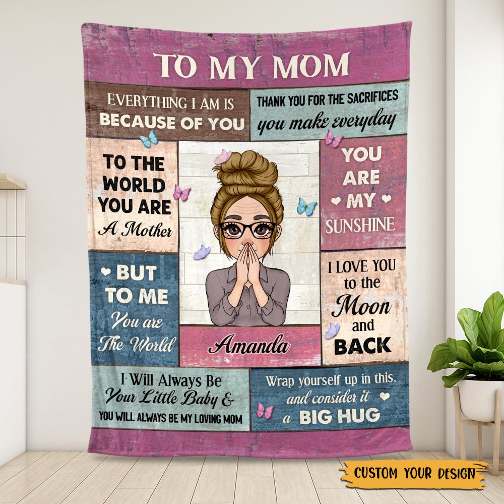 To My Mom You Are My Sunshine - Personalized Blanket - Best Gift For Mother, Grandma - Giftago