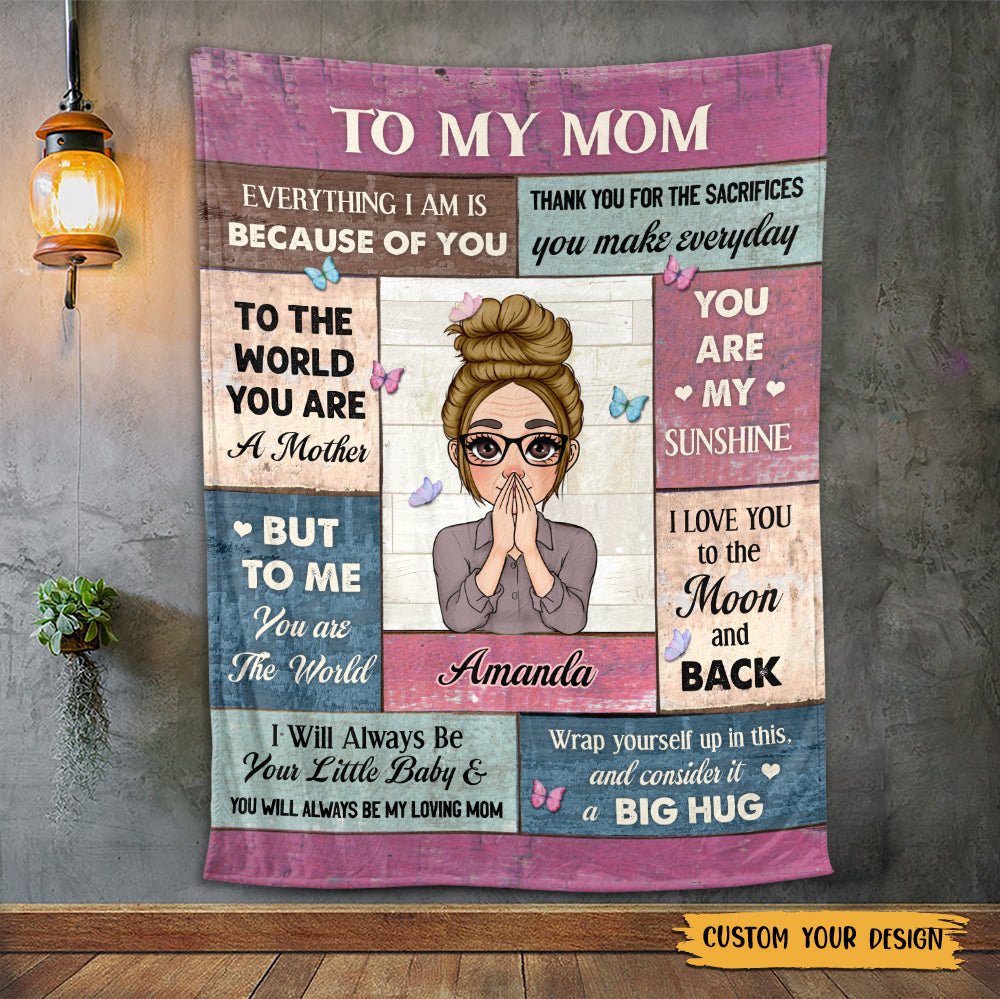 To My Mom You Are My Sunshine - Personalized Blanket - Best Gift For Mother, Grandma - Giftago
