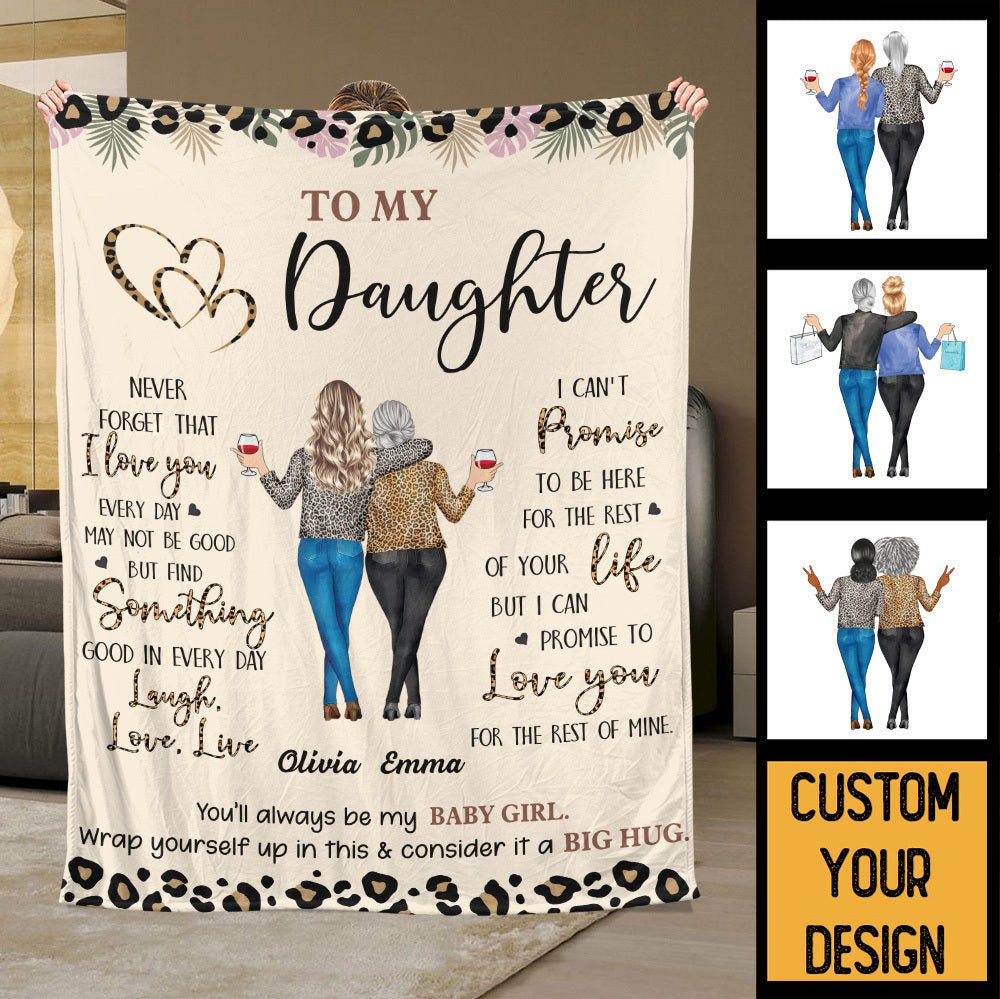 To My Mom/Daughter I Love You - Personalized Blanket - Best Gift For Mother, For Daughter - Giftago
