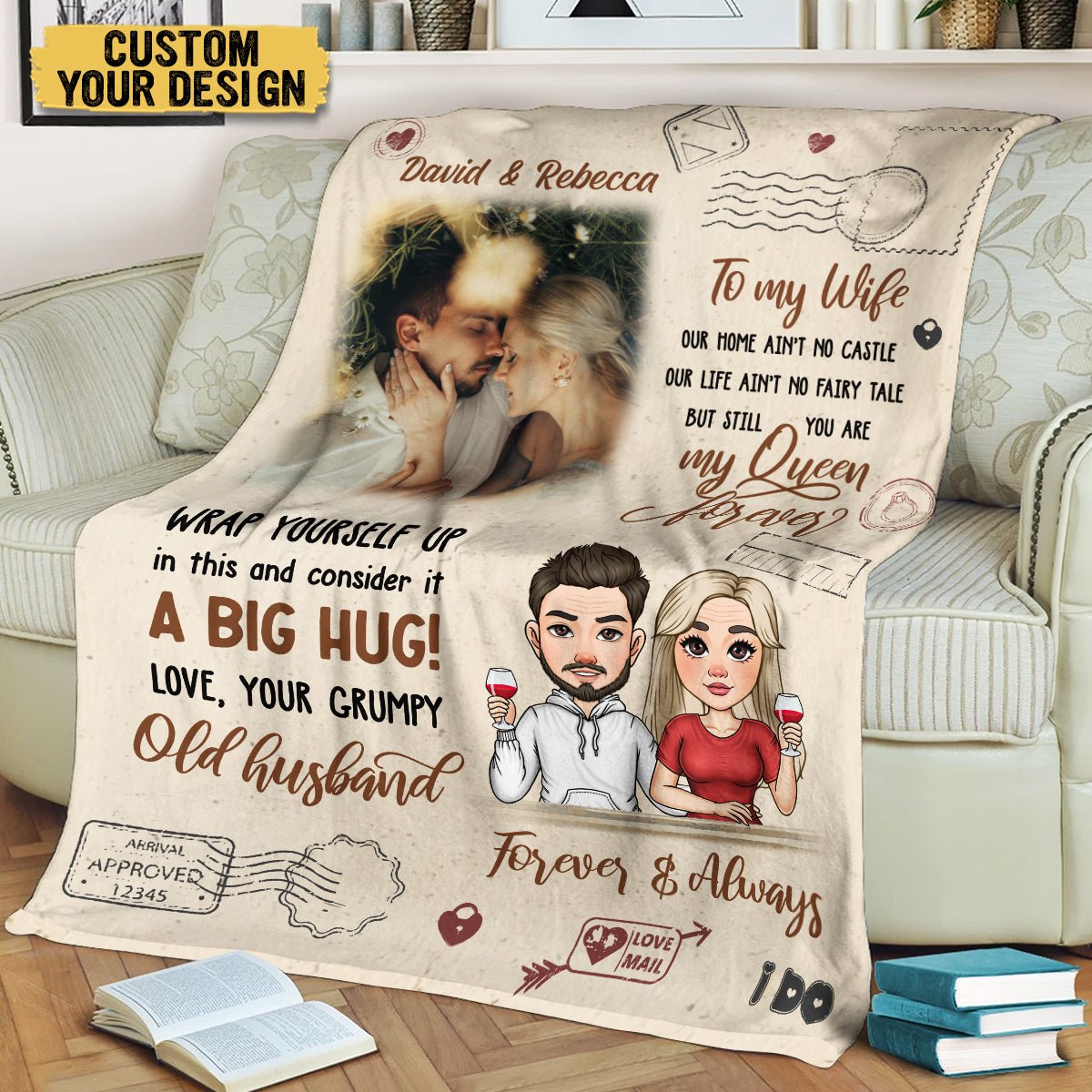 To My Wife Forever & Always - Personalized Blanket - Meaningful Gift For Valentine, For Couple - Giftago