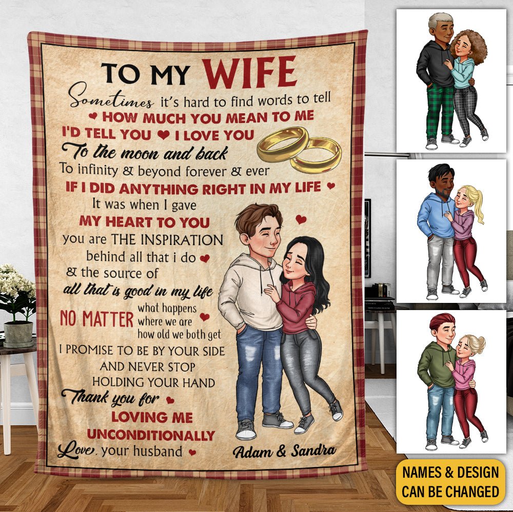 To My Wife - Personalized Blanket - Meaningful Gift For Valentine, For Couple - Giftago