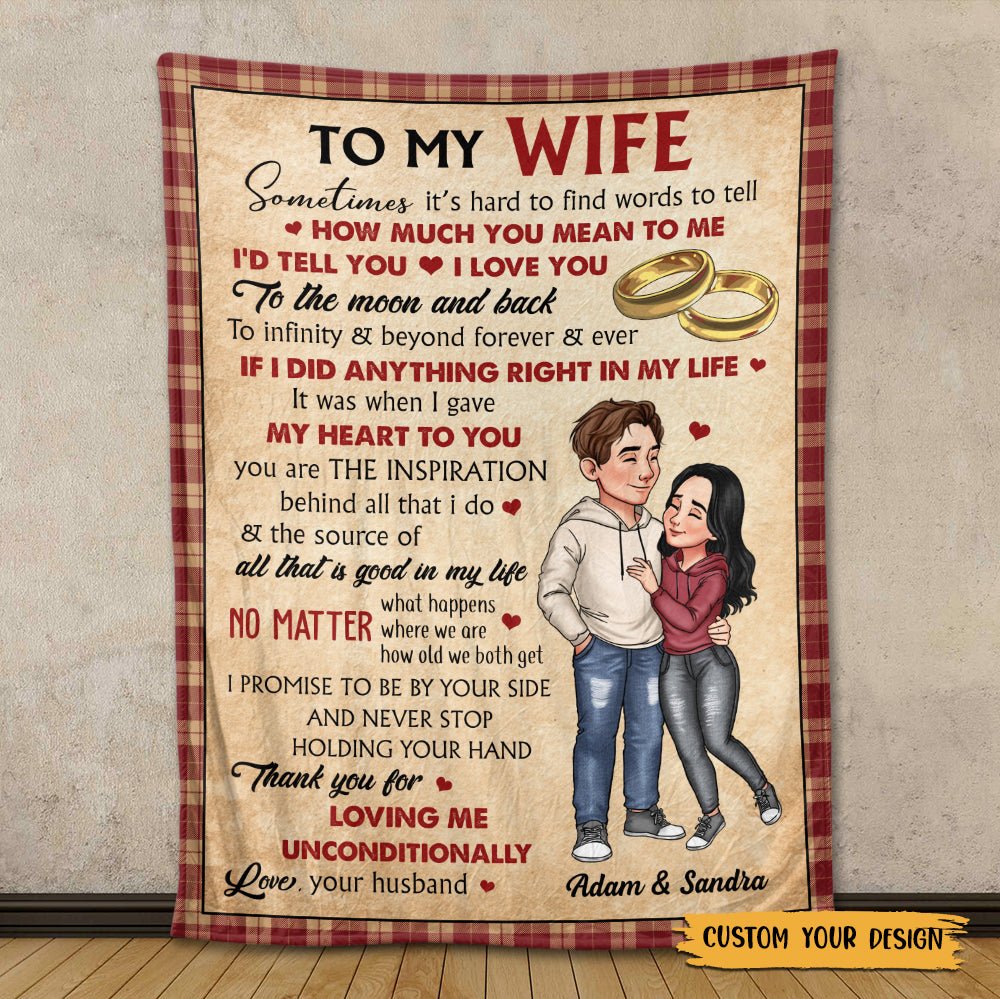 To My Wife - Personalized Blanket - Meaningful Gift For Valentine, For Couple - Giftago