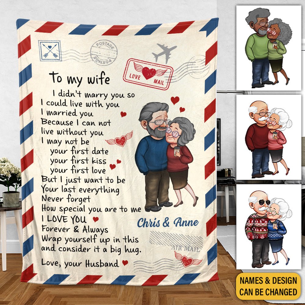 To My Wife/To My Husband Old Couple - Personalized Blanket - Meaningful Gift For Valentine, For Couple - Giftago