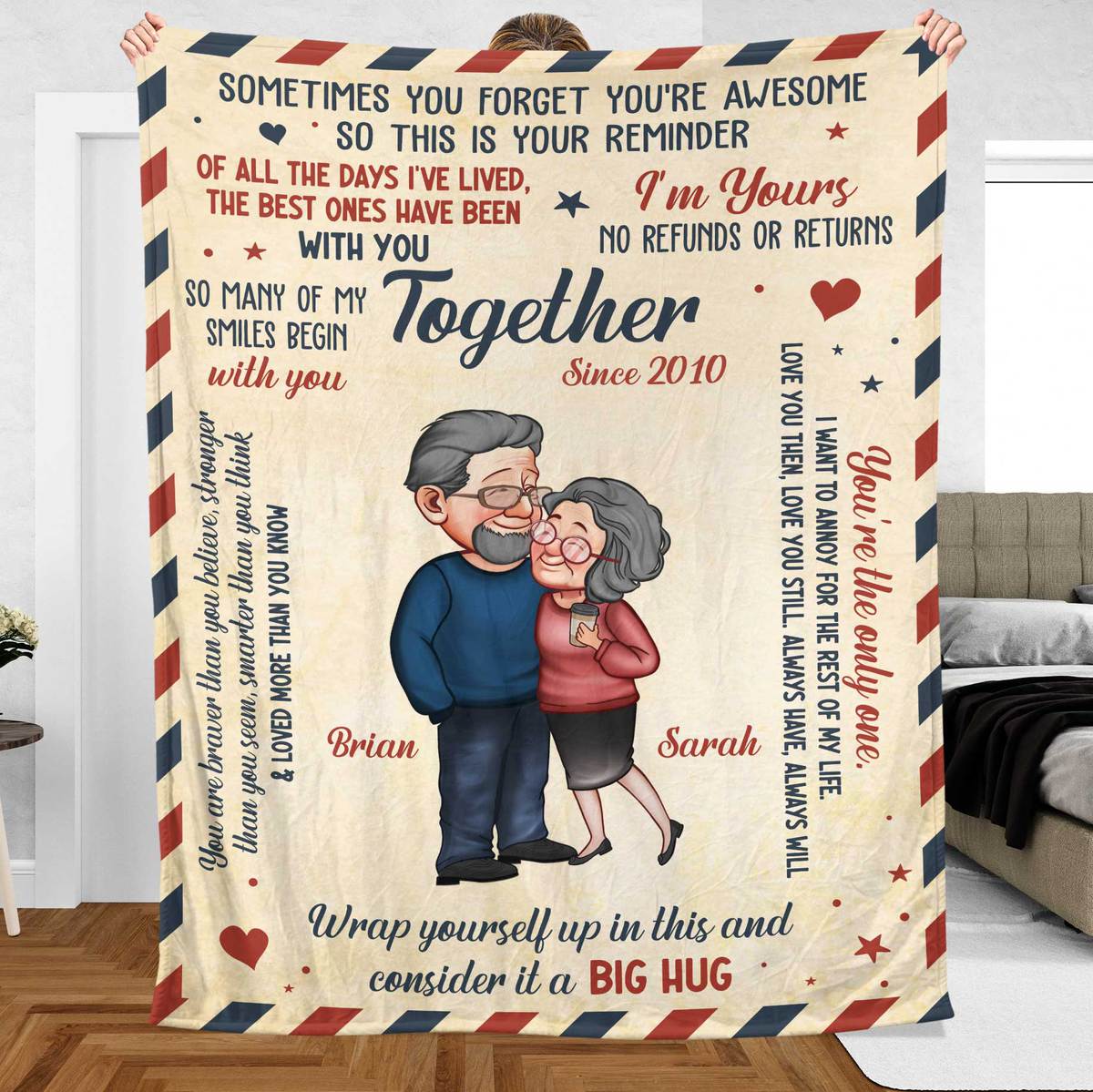 Together Since Blanket Letter - Personalized Blanket - Meaningful Gift For Valentine, For Couple - Giftago