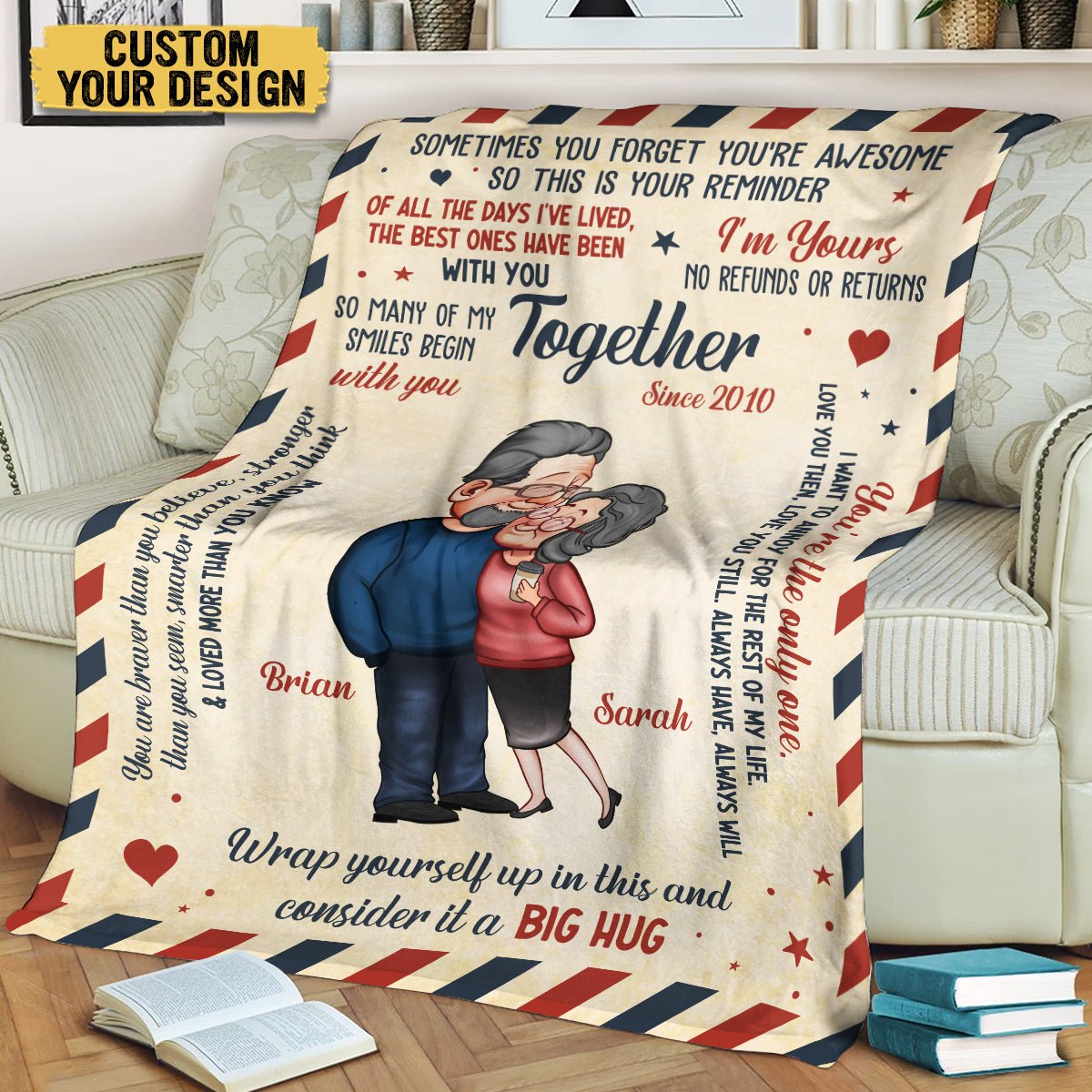 Together Since Blanket Letter - Personalized Blanket - Meaningful Gift For Valentine, For Couple - Giftago