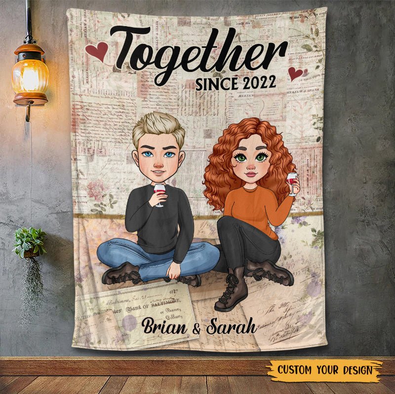 Together Since Couple - Personalized Blanket - Meaningful Gift For Valentine - Giftago