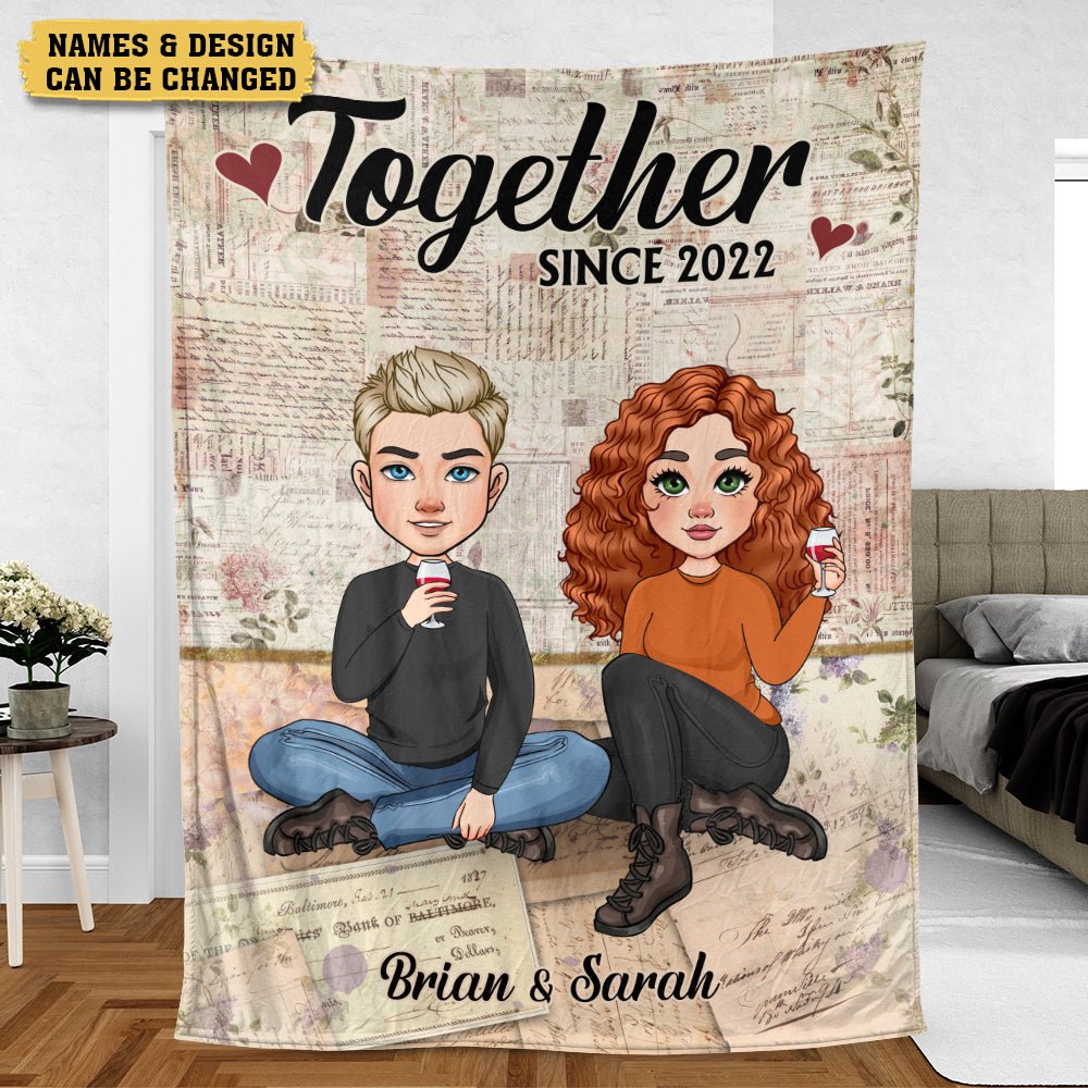 Together Since Couple - Personalized Blanket - Meaningful Gift For Valentine - Giftago