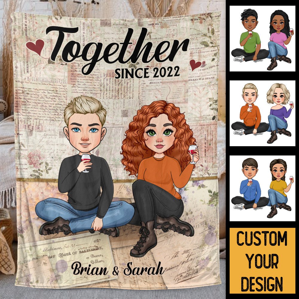 Together Since Couple - Personalized Blanket - Meaningful Gift For Valentine - Giftago