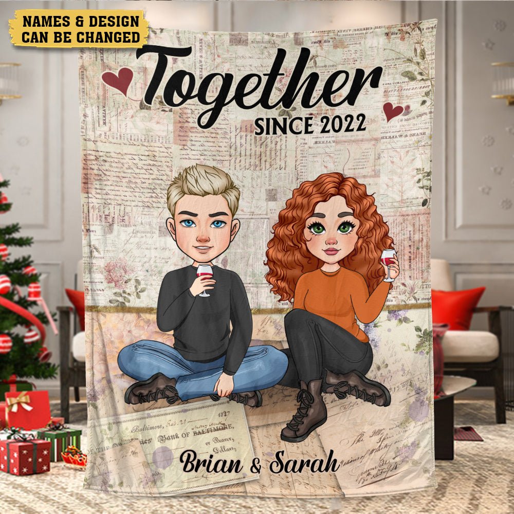 Together Since Couple - Personalized Blanket - Meaningful Gift For Valentine - Giftago