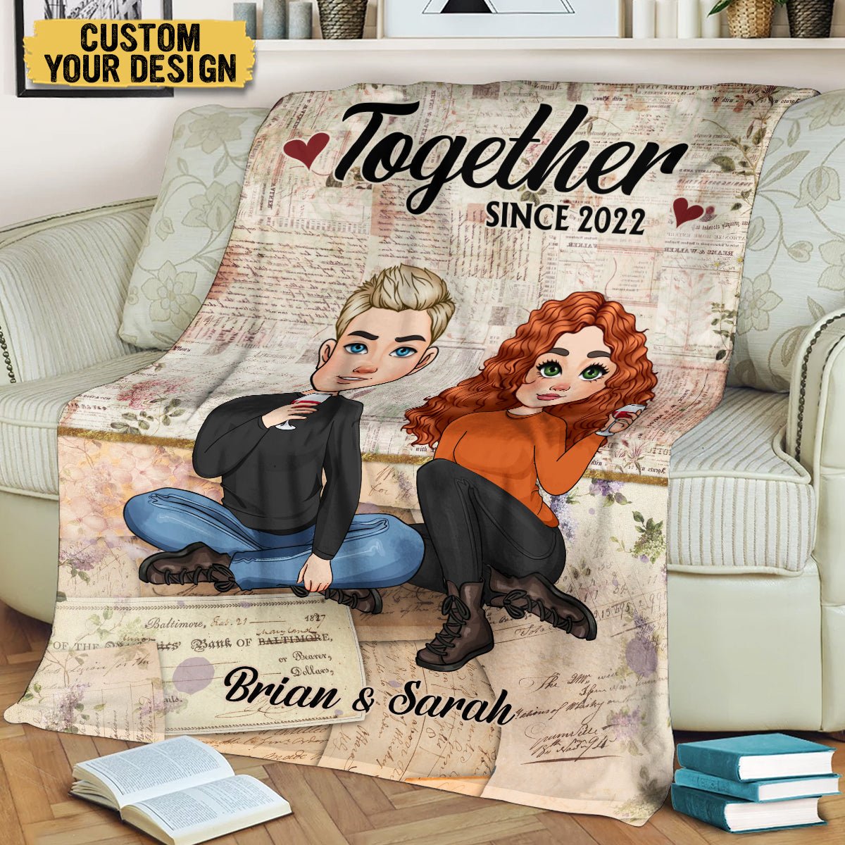 Together Since Couple - Personalized Blanket - Meaningful Gift For Valentine - Giftago