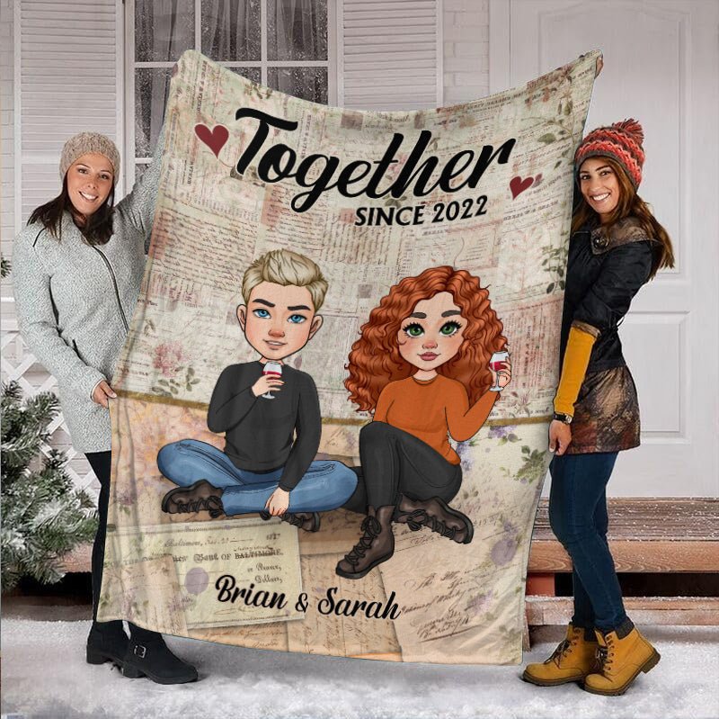 Together Since Couple - Personalized Blanket - Meaningful Gift For Valentine - Giftago