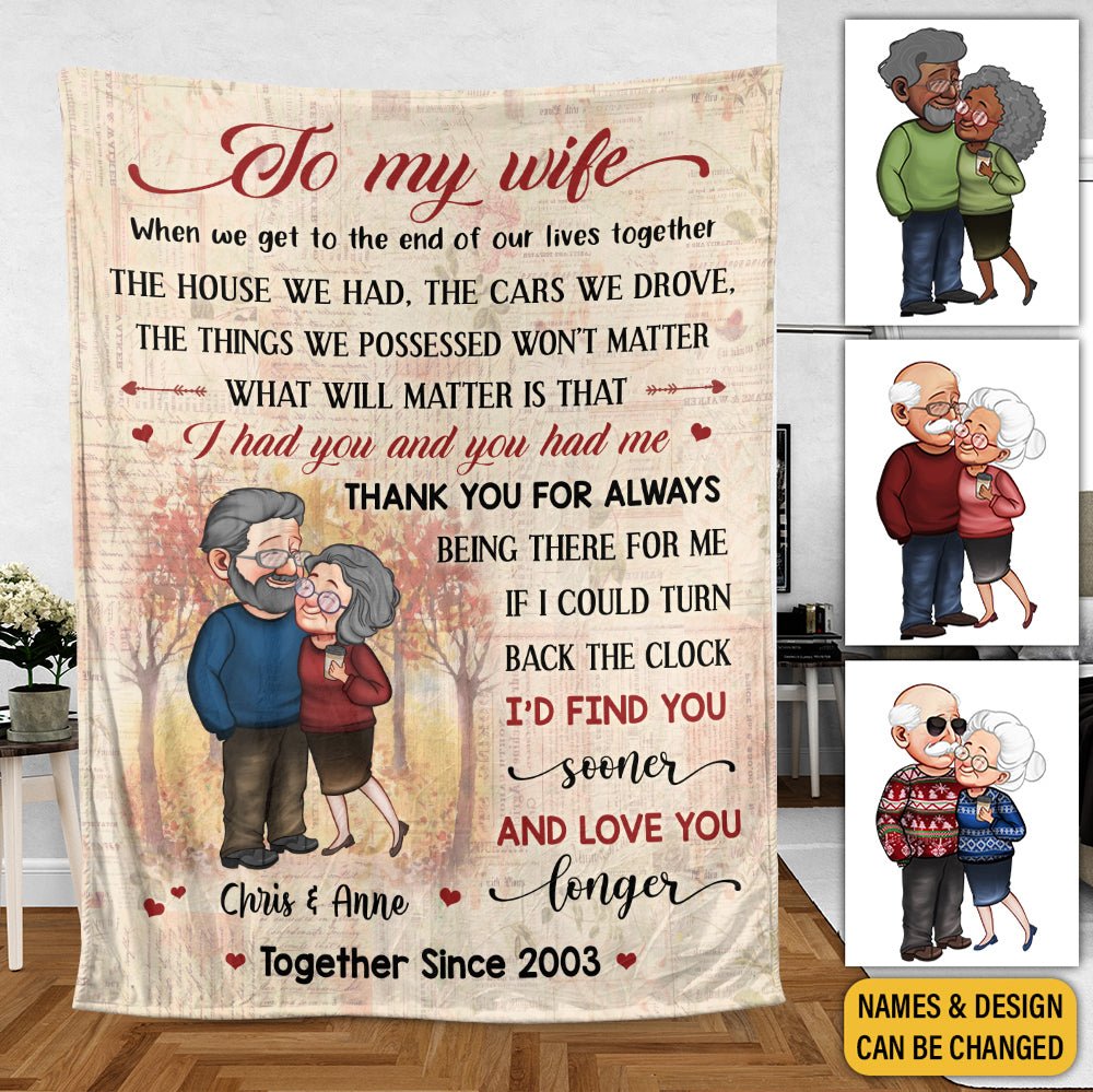 Together Since Old Couple - Personalized Blanket - Meaningful Gift For Christmas, For Couple - Giftago