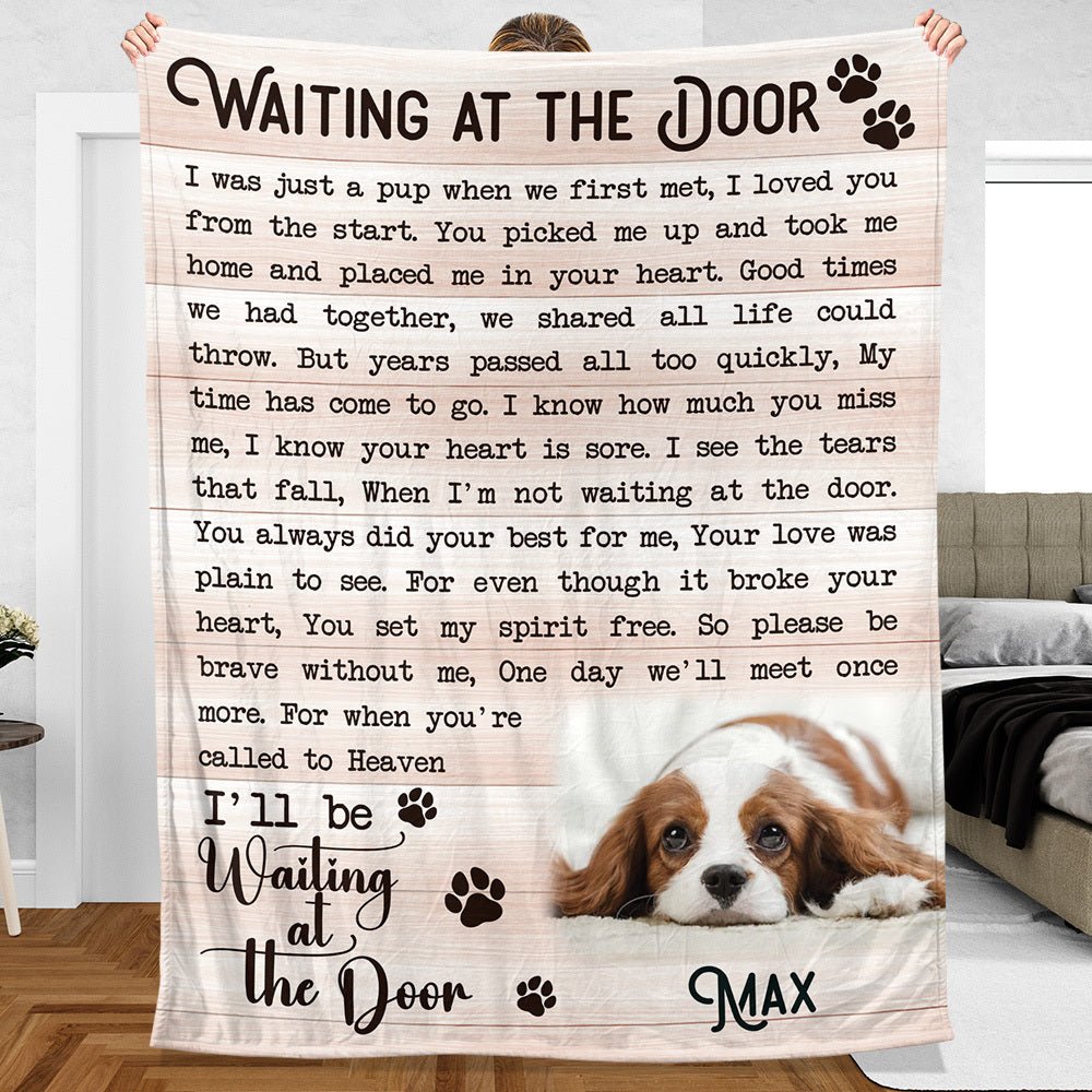 Waiting At The Door (Version 2) - Personalized Blanket - Best Gift For Pet Lovers - Giftago