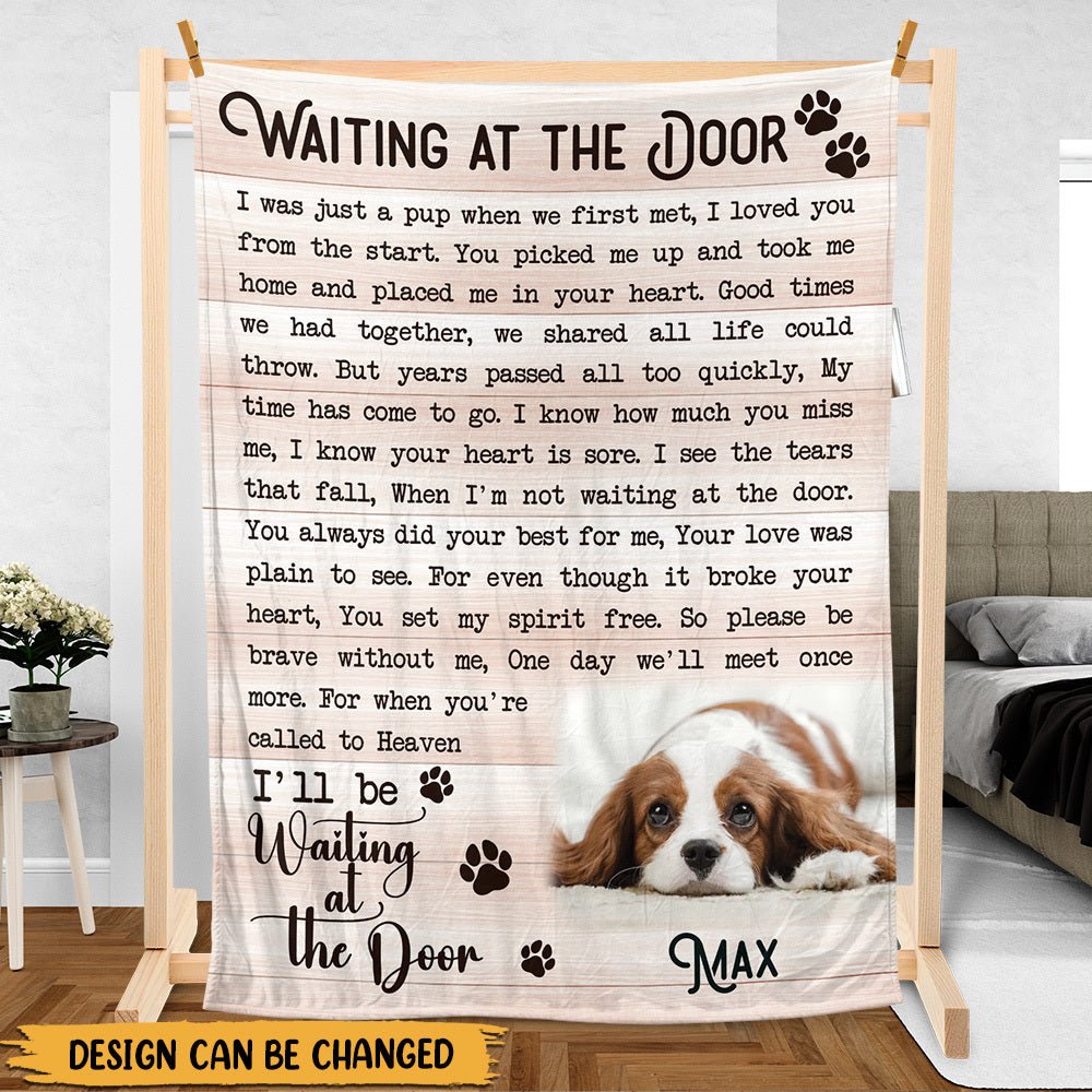 Waiting At The Door (Version 2) - Personalized Blanket - Best Gift For Pet Lovers - Giftago