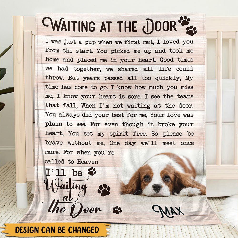 Waiting At The Door (Version 2) - Personalized Blanket - Best Gift For Pet Lovers - Giftago