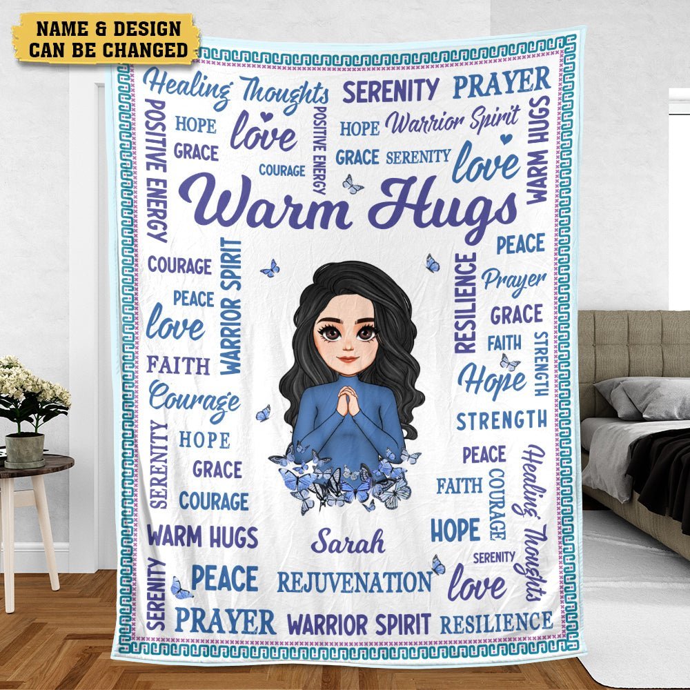 Warm Hugs (Chibi) - Personalized Blanket - Best Gift For Christmas, For Birthday - Giftago
