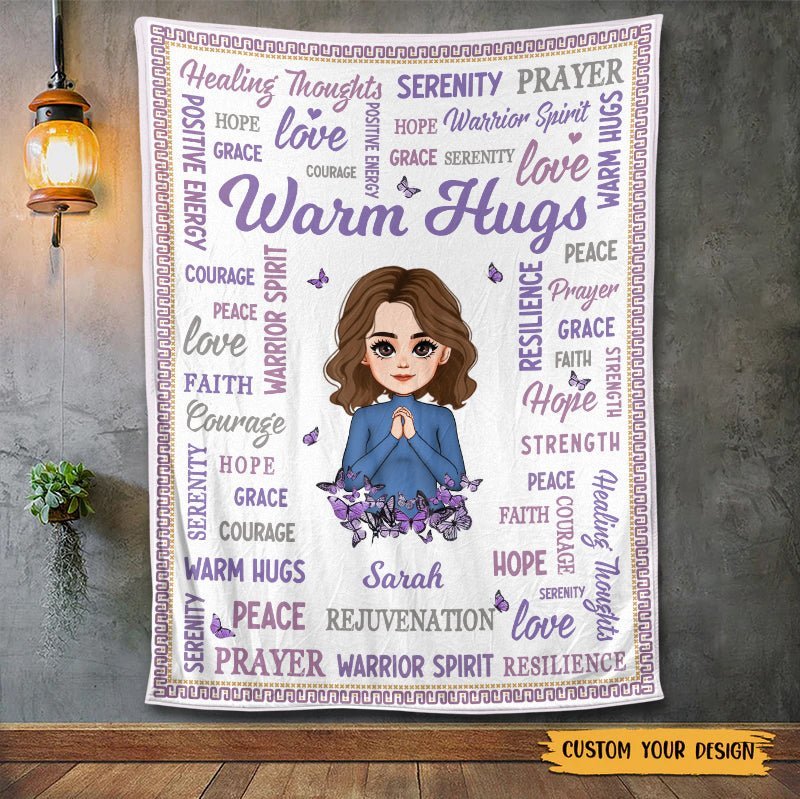 Warm Hugs (Chibi) - Personalized Blanket - Best Gift For Christmas, For Birthday - Giftago
