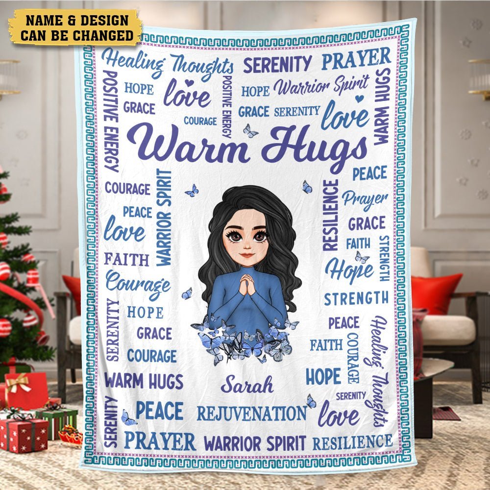 Warm Hugs (Chibi) - Personalized Blanket - Best Gift For Christmas, For Birthday - Giftago