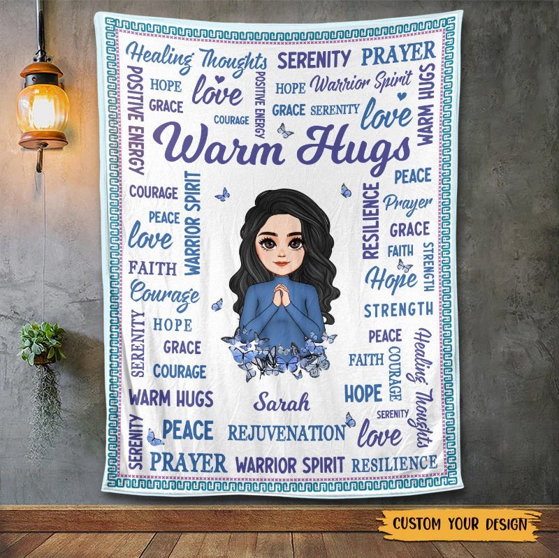 Warm Hugs (Chibi) - Personalized Blanket - Best Gift For Christmas, For Birthday - Giftago