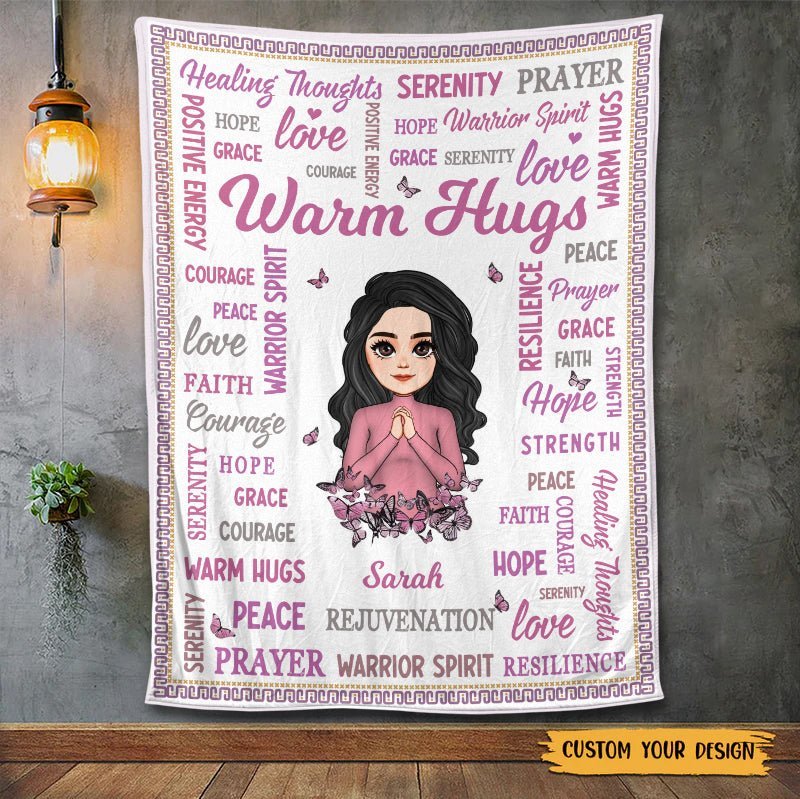 Warm Hugs (Chibi) - Personalized Blanket - Best Gift For Christmas, For Birthday - Giftago