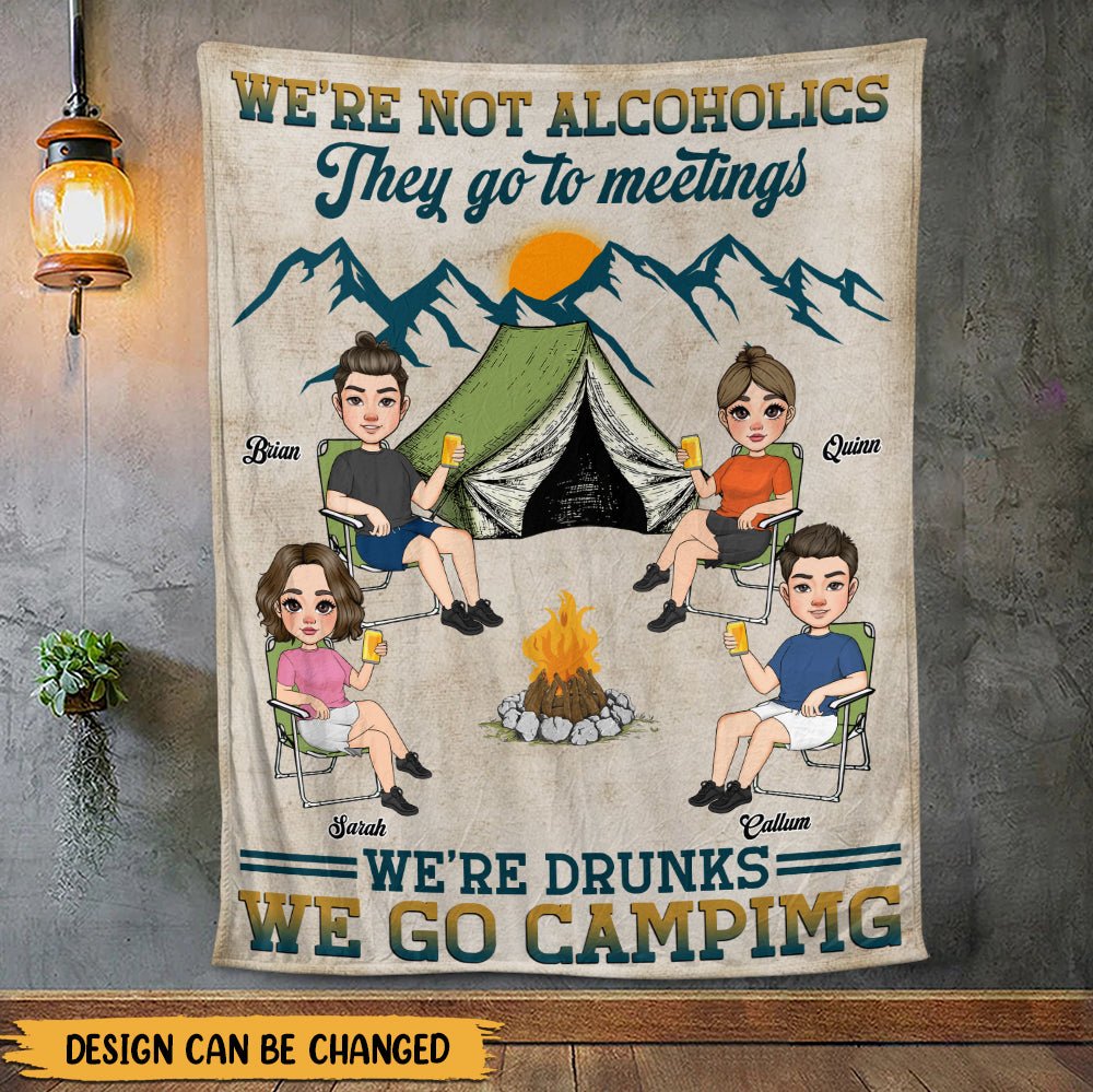 We Go Camping Blanket - Personalized Blanket - Giftago