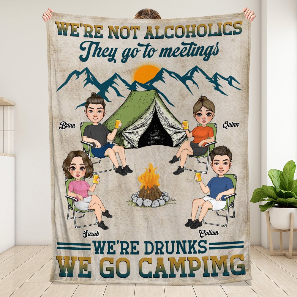 We Go Camping Blanket - Personalized Blanket - Giftago