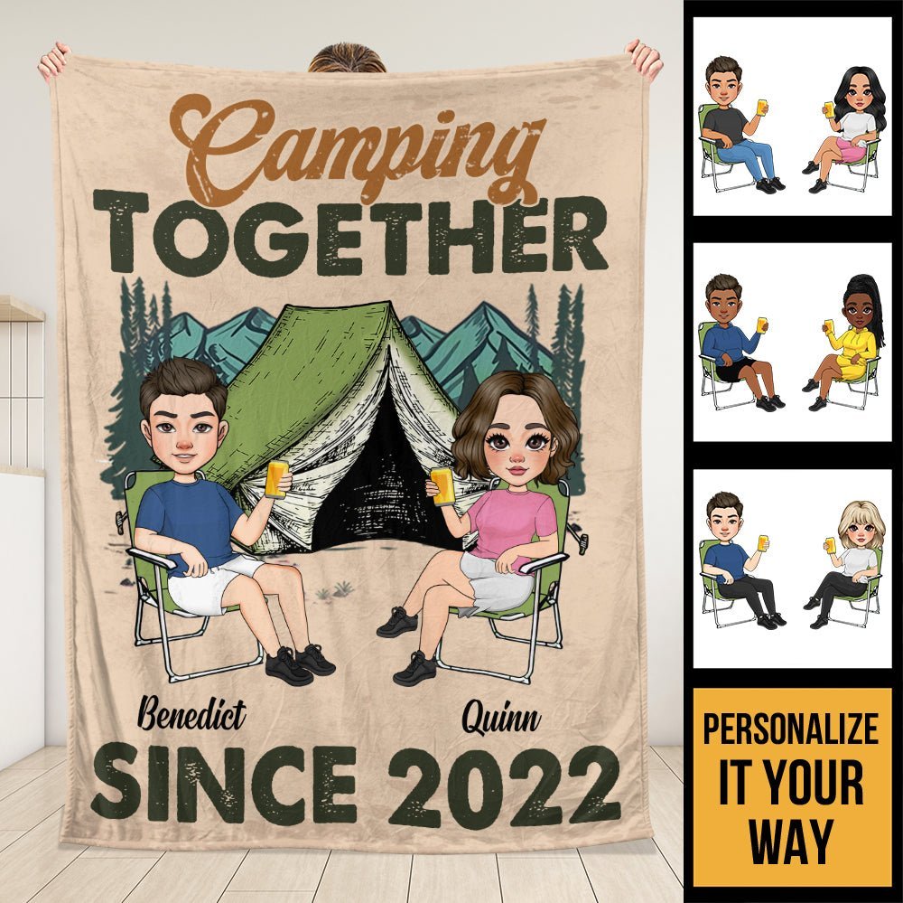 We Go Camping Together - Personalized Blanket - Giftago