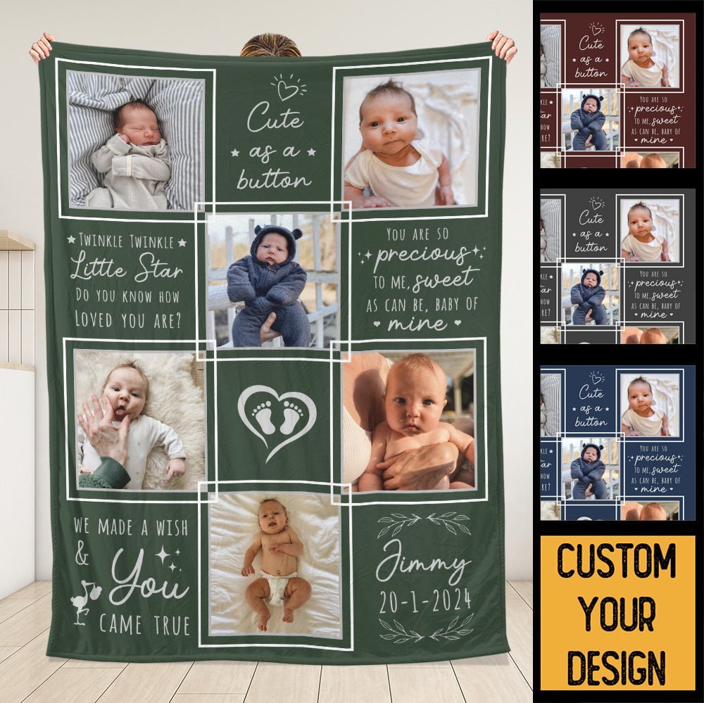 We Made A Wish & You Came True Newborn - Personalized Blanket - Giftago