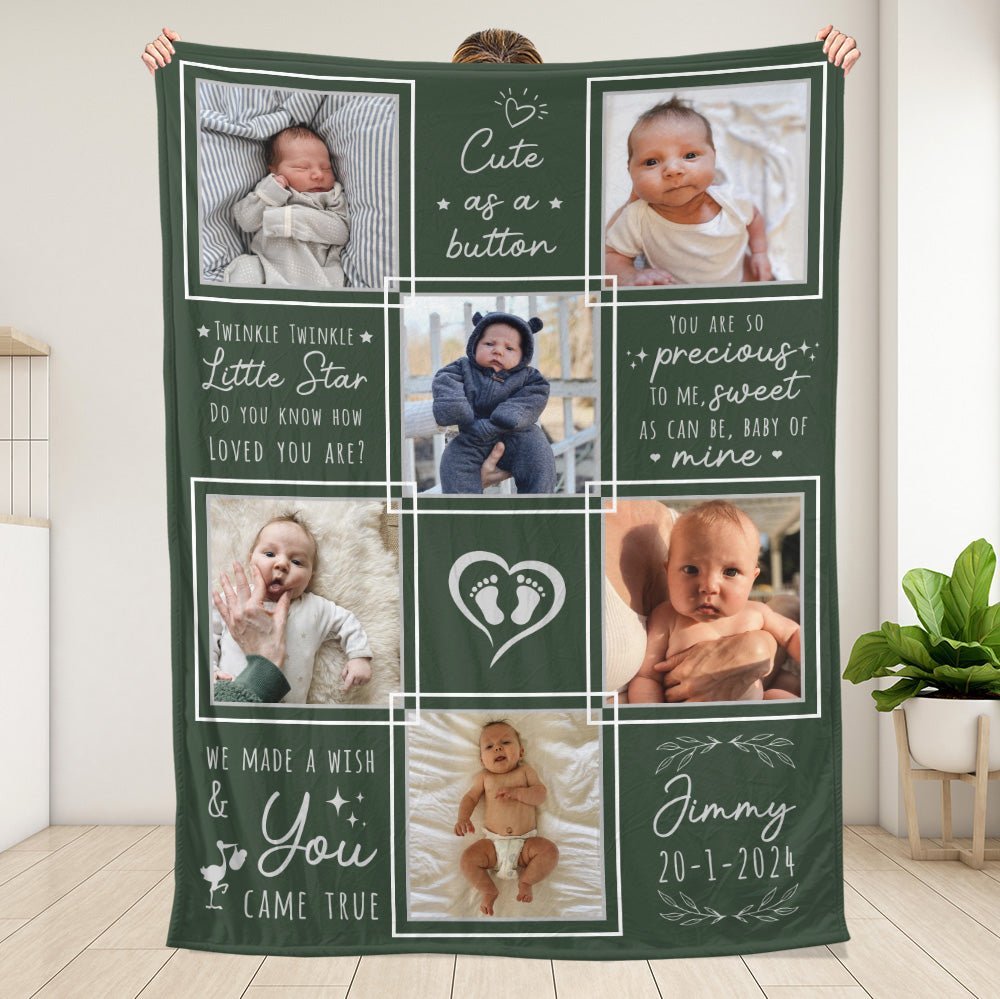 We Made A Wish & You Came True Newborn - Personalized Blanket - Giftago