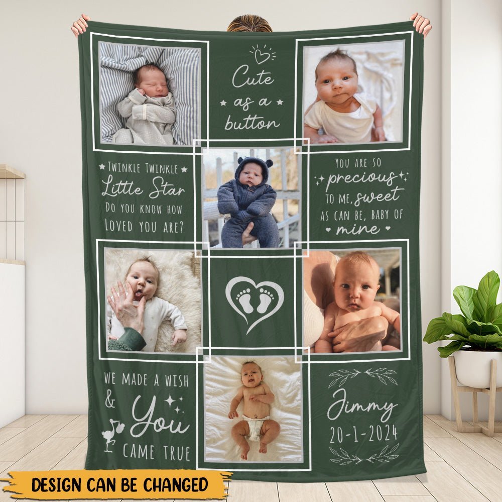 We Made A Wish & You Came True Newborn - Personalized Blanket - Giftago