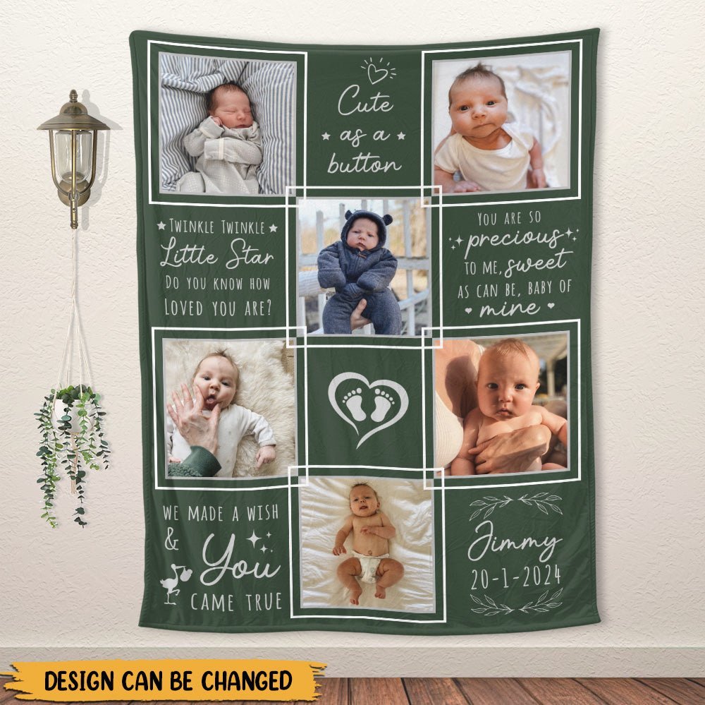 We Made A Wish & You Came True Newborn - Personalized Blanket - Giftago