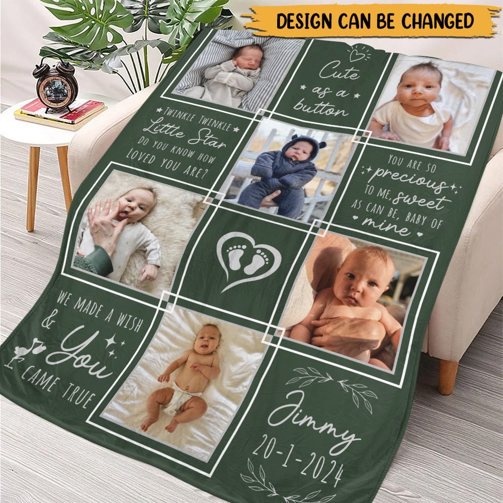 We Made A Wish & You Came True Newborn - Personalized Blanket - Giftago