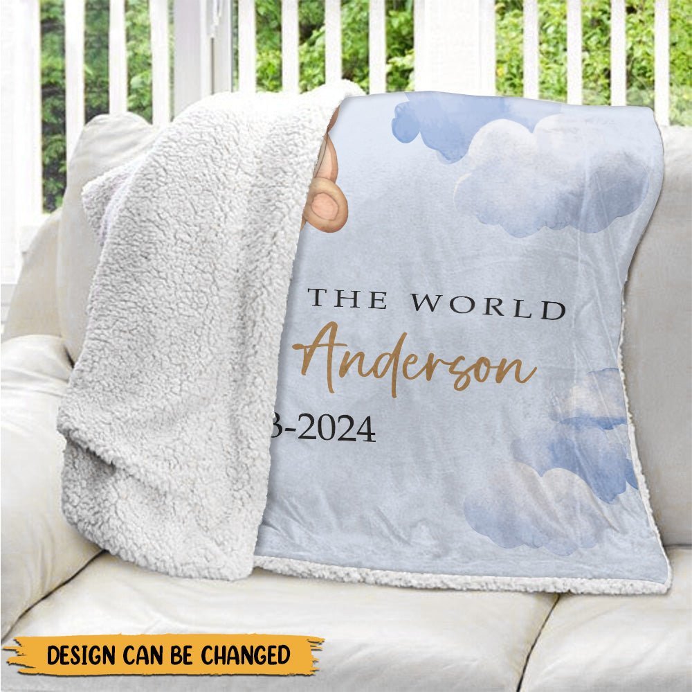 Welcome To The World Teddy Bear New Born - Personalized Blanket - Giftago