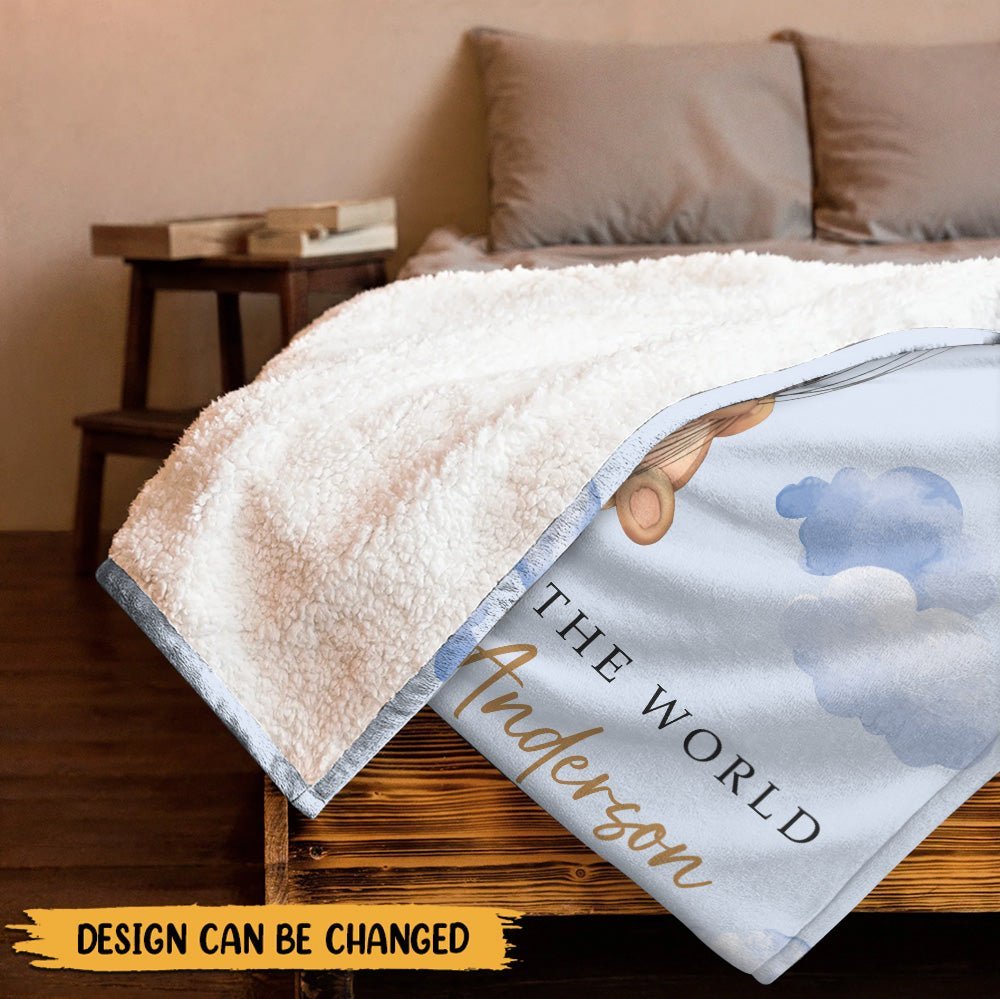 Welcome To The World Teddy Bear New Born - Personalized Blanket - Giftago