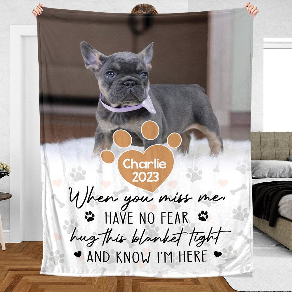 When You Miss Me, Hug This Blanket Tight - Personalized Blanket - Best Gift For Pet Lovers - Giftago